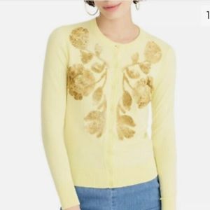Yellow embellished J Crew Jackie sweater